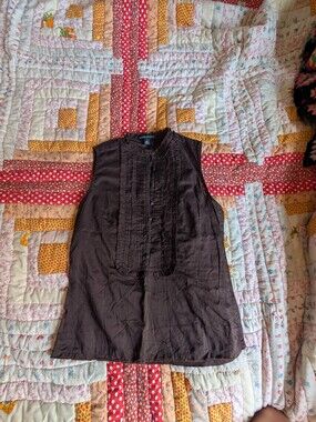 Banana Republic Sleeveless Pintuck Tunic - Brown